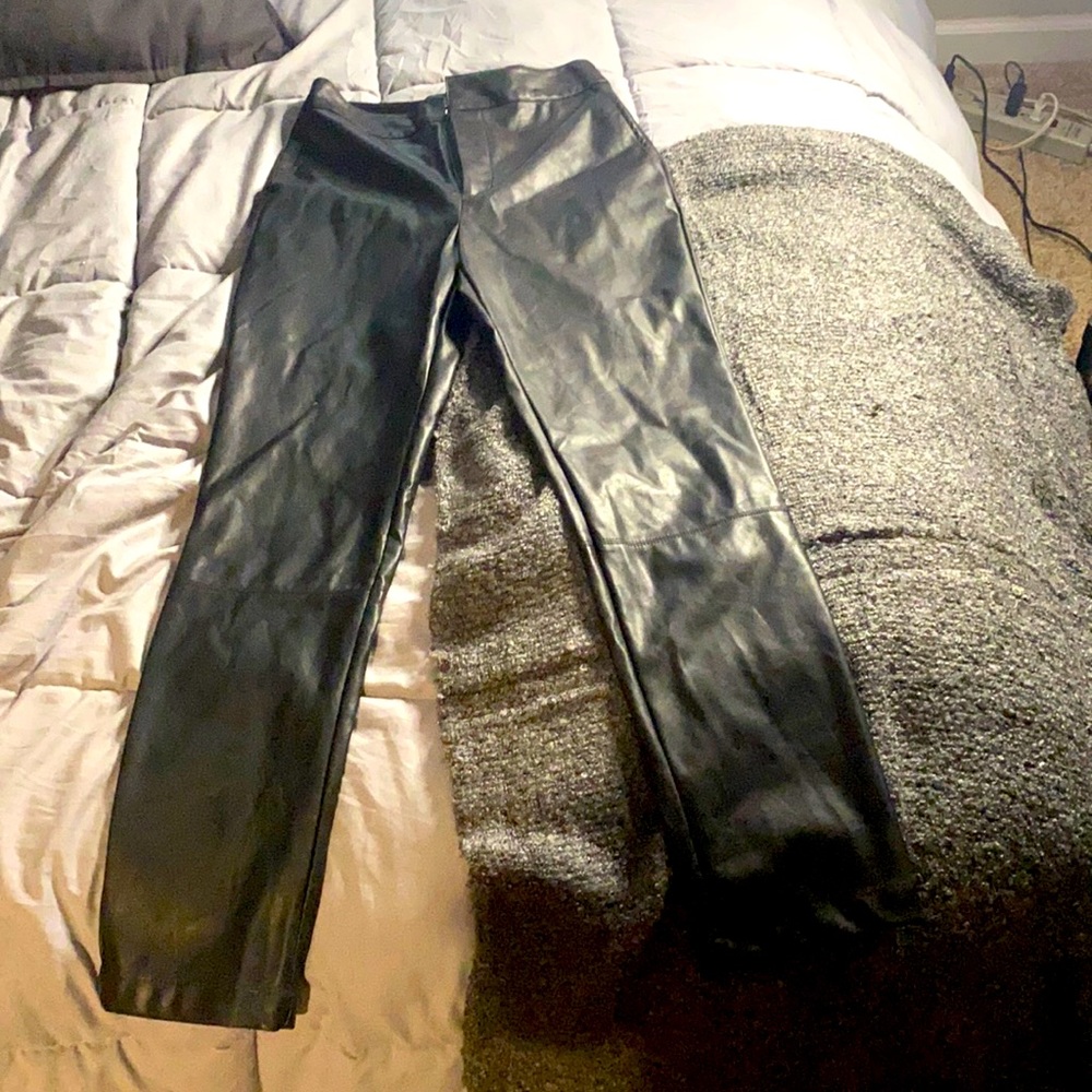 Black leather trouser pants from express